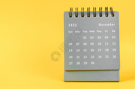 2022年11月的表格日历 关于黄色背景的2022年图片