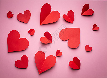 带有纸心的情人节背景背景问候语装饰礼物传单风格卡片销售红色折扣创造力图片