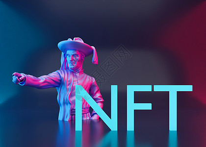 NFT 不可替代的代币 创造数字加密艺术 在 NFT 市场上销售 销售游戏角色 区块链资产和数字艺术品 未来 加密货币和电子商务图片