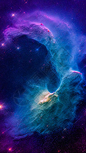 适合手机屏幕 手机桌面的外太空和星系背景中的抽象星云套装天文学蓝色航班星尘星星科学行星望远镜星域图片