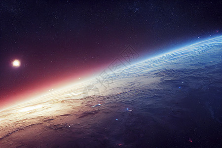 3d成为太空艺术 外星星球  紫色天空的幻想景观星星气氛天文学科幻世界星系月亮风景行星科学图片