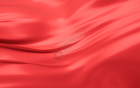 红布背景 3D交接液体皱纹波纹丝绸节日织物曲线折叠棉布窗帘背景图片