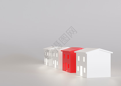 白色背景上的房子 买或卖房子 新物业 抵押贷款和房地产投资的概念 待售房屋 复制文本或徽标的空间 现代布局 3d 渲染图片