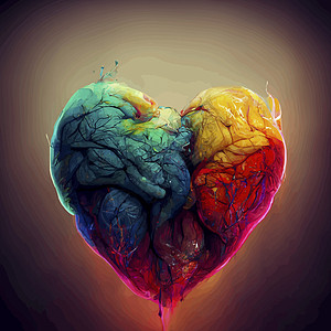 人类大脑的彩色插图 人脑的详细二维插图 大脑的一部分教育天才头脑思维动画药品智力工艺艺术心理学图片
