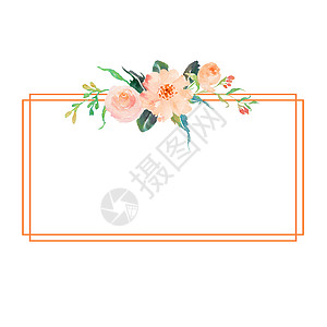 水彩花框 水彩樱花框架图图片