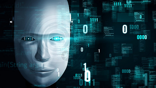 未来的机器人人造人工智能humiroid 土木素AI编程编码智力计算3d语言算法宇宙程序网络密码学网页图片