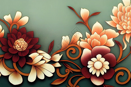 美丽的花朵运动式边框元素 2d 样式图片