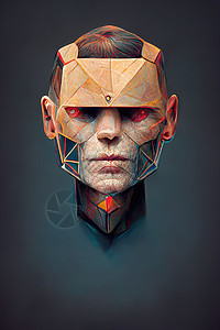 3D化成半机械人的体型渲染科学技术科幻脖子智力神经元电子人媒体人工智能图片