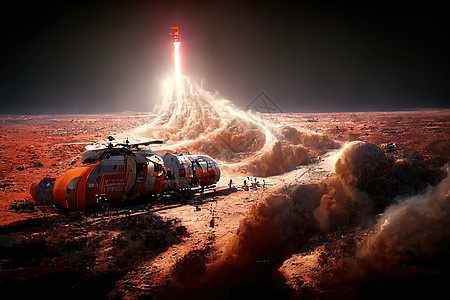 到达火星的人 3D外星人天空气体科学男人沙漠火星工作气泡星际图片