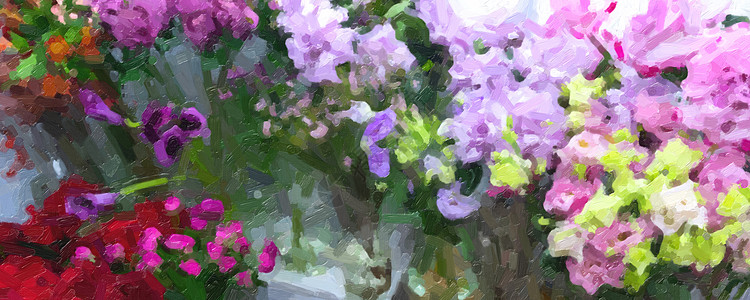 花朵的微妙树荫 油漆的影响图片