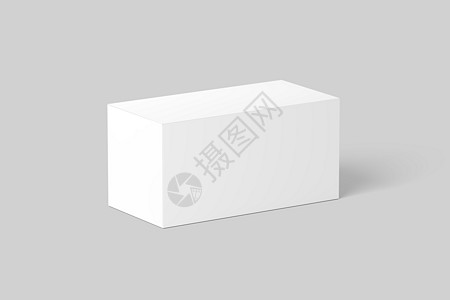 宽矩形盒白白3D条店铺产品样机推广广告纸盒纸板嘲笑渲染盒子图片