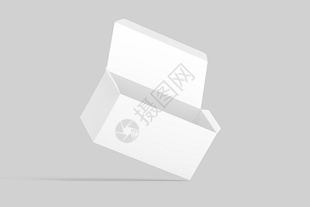 宽矩形盒白白3D条插图零售包装品牌盒子船运贮存纸盒礼物纸板图片