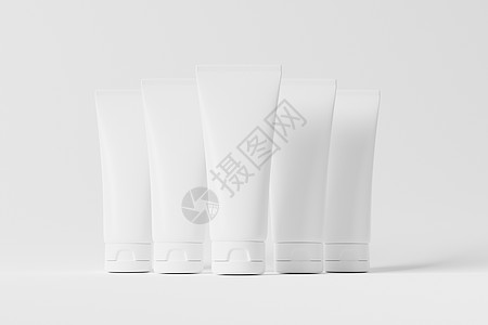 皮肤暗哑3D型代谢立体装箱白板制成的白板模具推广包装擦洗陈列柜奶油塑料营销管子样机品牌背景