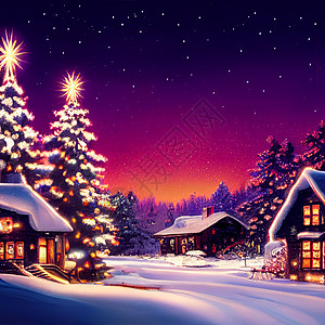 圣诞节在一个舒适的村子里背景图片