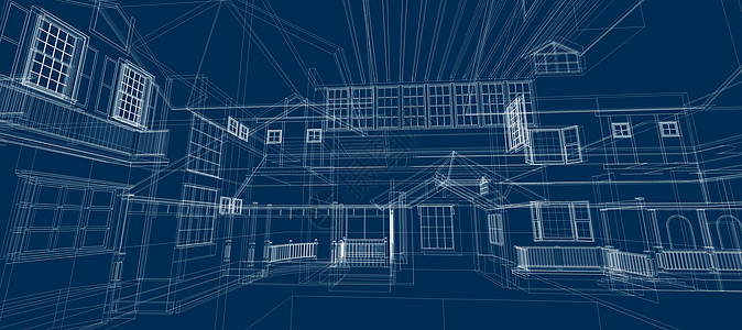 数字智能技术抽象背景结构内地3D蓝底铁丝机的建筑图案以蓝色背景为单位 10 000美元插图墙纸创造力数据商业横幅活力推介会力量系图片