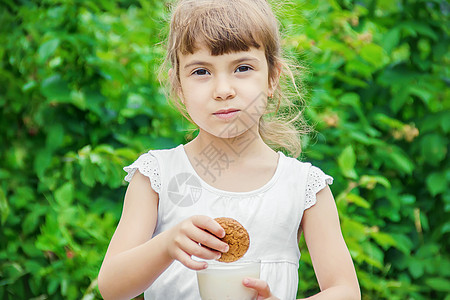 孩子喝牛奶和饼干 有选择的焦点婴儿孩子们食物班级生态横幅农场玻璃山羊奶牛图片