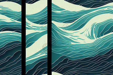 无缝的海浪图案 设计有海面的背景图片