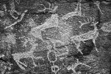 古代人的岩画 墙上挂着鹿的古代猎人形象 古代艺术 历史 考古学旅行人类学洞穴图纸古物男人历史性绘画遗产石头图片