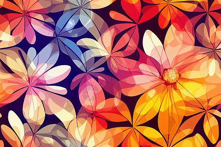彩色无缝图案 花朵背景 花卉壁纸图片