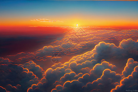 日落时空云上方美丽的空中风景图片