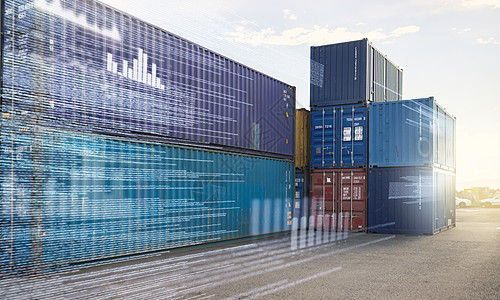 运输物流覆盖 货物运输和分销行业与全球货运 用于供应链管理的电子商务快递物流 商品进出口图片