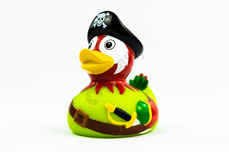海盗多彩红色和绿鸭漂浮玩具图片