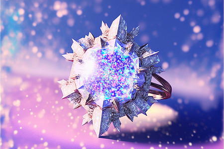 美丽的冰环 里面有水晶卡片珠宝女士树木圆圈紫色宝石奢华奶油季节图片