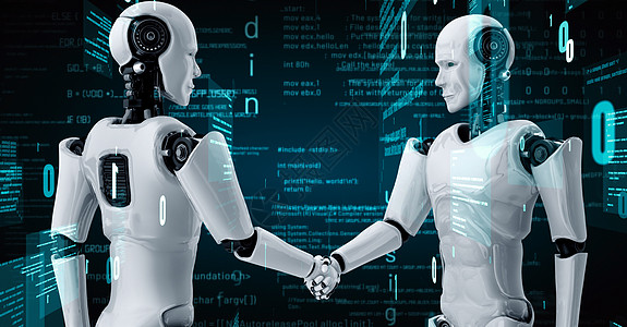 未来的机器人人造人工智能humiroid 土木素AI编程编码密码学编码程序员代码宇宙货币互联网编程数据智力图片
