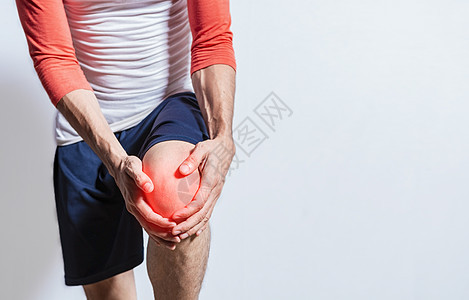 膝盖骨关节炎医疗问题 膝盖疼痛的人面目全非 膝盖疼痛的人被隔离 男子膝盖肌肉疼痛 患有骨关节炎和膝盖疼痛的人被隔离背景图片
