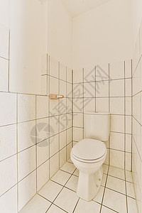 浴室 有厕所和白瓦墙建筑学窗帘淋浴设备浴缸地面家具浴帘卫生风格图片