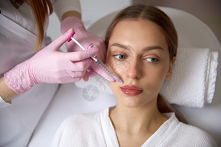 重新恢复面部注射程序 以拉紧和润滑一个美丽的年轻女性的脸上皱纹 AC 54970 第18页填料美容治疗病人药品塑料化妆品外科皮肤图片