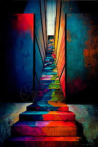 爬上楼梯 迷幻的颜色 寻找自己 通往世界的阶梯创造力工程师领导者教育街头生活梯子员工圆圈男性景观图片