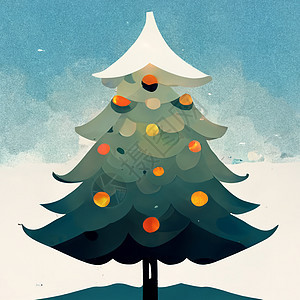 圣诞树配有装饰品和礼品盒 假日背景 圣诞快乐和新年快乐插图礼物季节松树假期派对星星卡通片锥体丝带图片
