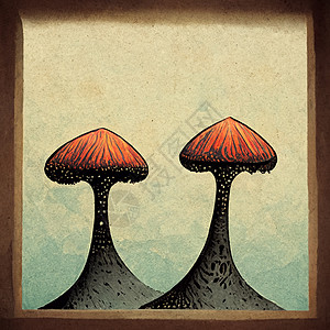 卡通风格的彩色蘑菇 有毒和健康 素食食品 平板绘画卡通片收成蔬菜收藏草图食物森林植物框架图片