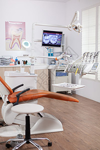 牙科诊所内空手术室的内置椅子卫生保健牙齿技术药品内阁乐器口腔科工具图片