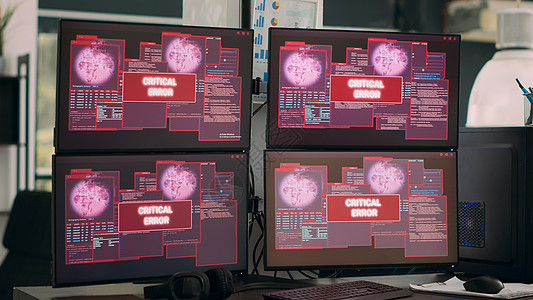 显示关键错误信息在屏幕上闪烁的信息技术办公室图片
