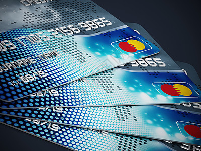通用信用卡堆叠式纸袋商业插图卡片电子商务电子3d债务金融银行塑料背景图片