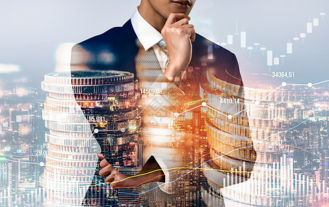 从事数字金融业务企业认知技术商业图的商务人士经营人商家利润数据生长虚拟现实领导城市外汇投资职业软件图片