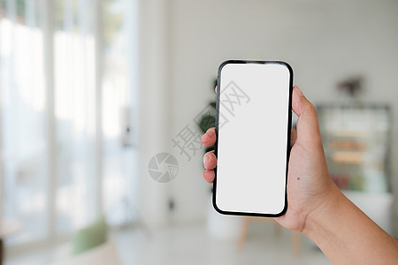 手机白屏是空白的 背景模糊了屏幕电子手指女士嘲笑白色商业细胞小样技术图片