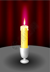蜡烛和火 矢量图解图片