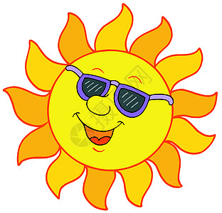 太阳戴太阳墨镜幸福季节载体绘画阳光乐趣射线季节性微笑晴天图片
