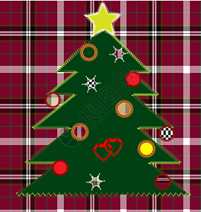 缝补圣诞节树图片