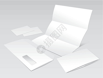 空白信 信封 名片和小册子身份传单邮件团体框架折痕床单企业文档空白图片