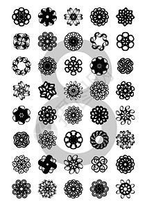 印字装饰品矢量蕾丝马车字体花丝星星数字太阳插图花环徽章图片