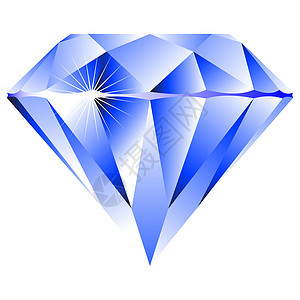 白上孤立的蓝色钻石折射蓝宝石玻璃红宝石财富火花奢华岩石插图订婚图片
