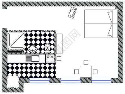 一个房间矢量草图工程建造建筑学插图建筑建筑师财产绘画工程师设计图片