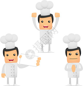 一套有趣的漫画主厨推介会名片艺术男人厨师乐趣职业服务商业创造力图片