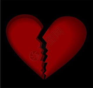 心碎浪漫悲伤离婚粉色插图黑色图片