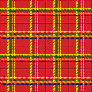 Tartan 纹质桌子餐厅织物菜单红色食物插图检查邀请函晚宴背景图片