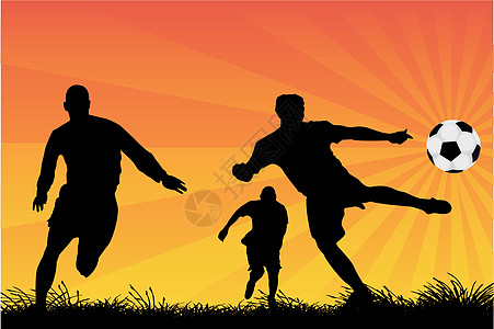 足球足球运动员男人天空爱好插图娱乐绿色游戏男生训练阳光图片